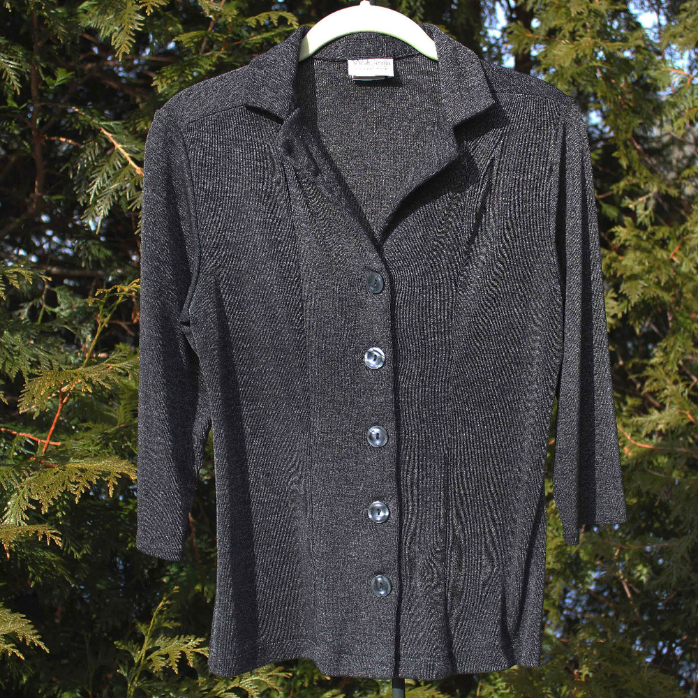 Willi Smith Collection Soft & Stretchy Buttonfront Top